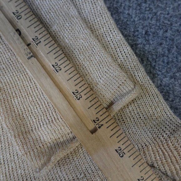 Free People Beach Women's Sweater Dress Small Beige Midi Flare 100% Linen - Picture 10 of 13